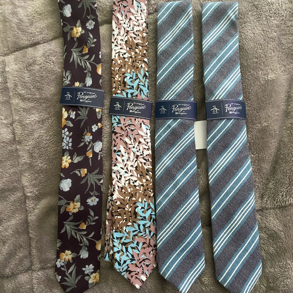 4 x NEW ORIGINAL PENGUIN TIES